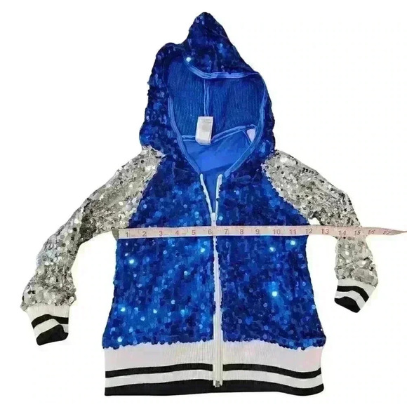Weissman Girls Blue Sequin Dance Jacket, Size SC (Small); Style 9558 NEW - Picture 4 of 9